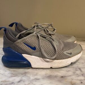 Nike Air Max 270 Gray with Blue Accents